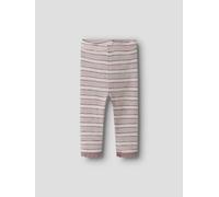 Leggings NAME IT "NBFWANG WOOL NEEDLE LEGGING NOOS", Mädchen, Gr. 68, N-Gr, snow weiß stripes:toadstool, violet ice, Strick, Obermaterial: 100% Wolle, bedruckt, gestreift, slim fit knöchellang, Hosen