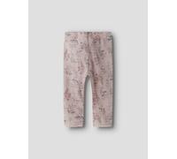 Leggings NAME IT "NBFWANG WOOL NEEDLE LEGGING NOOS", Mädchen, Gr. 68, N-Gr, violet ice aop:flowers and leafs, Strick, Obermaterial: 100% Wolle, bedruckt, slim fit knöchellang, Hosen Leggings, Wolle, s