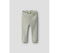 Leggings NAME IT "NBNBANI XSL LEGGING NOOS", Mädchen, Gr. 104, N-Gr, grün (dusty olive), Feinripp, Obermaterial: 57% Baumwolle, 38% Modal, 5% Elasthan, geringelt, gestreift, slim fit knöchellang, Hose