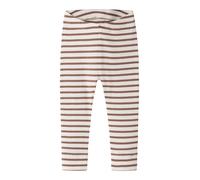 Leggings NAME IT "NBNBANI XSL LEGGING NOOS", Mädchen, Gr. 50, N-Gr, toasted coconut, Feinripp, Obermaterial: 57% Baumwolle, 38% Modal, 5% Elasthan, geringelt, gestreift, slim fit knöchellang, Hosen Le