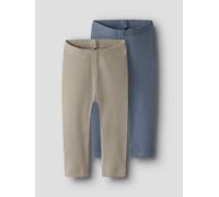 Leggings NAME IT "NBNKAB 2P LEGGING NOOS", Jungen, Gr. 62, N-Gr, troposphere pack:pure cashmere, Feinripp, Obermaterial: 57% Baumwolle, 38% Modal, 5% Elasthan, unifarben, regular fit knöchellang, Hose