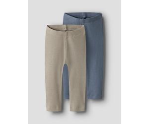 Leggings NAME IT "NBNKAB 2P LEGGING NOOS", Mädchen, Gr. 74, N-Gr, bunt (troposphere pack:pure cashmere), Feinripp, Obermaterial: 57% Baumwolle, 38% Modal, 5% Elasthan, unifarben, regular fit knöchella