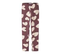 Leggings NAME IT "NKFDAVINA AOP SWE LEGGING BRU NOOS", Mädchen, Gr. 146, N-Gr, wild ginger aop:with pastel rose tan big hearts, Jersey, Obermaterial: 95% Baumwolle, 5% Elasthan, bedruckt, lang, Hosen