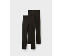 NAME IT Mädchen Nkfvivian 2p Noos Leggings, Schwarz (Black/Packed with Black 178466001), 110-116 EU