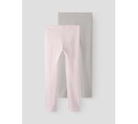 Leggings NAME IT "NKFVIVIAN 2P LEGGING L NOOS", Mädchen, Gr. 86/92, N-Gr, cradle pink, Jersey, Obermaterial: 95% Baumwolle, 5% Elasthan, unifarben, slim fit normal, Hosen Leggings (79704339-86) cradle