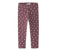 Leggings NAME IT "NMFDAVINA SWEAT FLEECE LEGGING", Mädchen, Gr. 116, N-Gr, rosa (wild ginger aop:with lilas flowers), Jersey, Obermaterial: 66% Polyester, 30% Baumwolle, 4% Elasthan, bedruckt, regular
