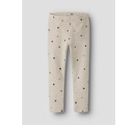 Leggings NAME IT "NMFNUTTI LEGGING NOOS", Mädchen, Gr. 104, N-Gr, peyote melange aop:hearts, Rippware, Obermaterial: 57% Baumwolle, 38% Modal, 5% Elasthan, bedruckt, Hosen Leggings (98326828-104) peyo