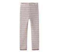 Leggings NAME IT "NMFWANG WOOL NEEDLE LEGGING NOOS", Mädchen, Gr. 98, N-Gr, rosa (snow weiß stripes:violet ice, toadstool), Strick, Obermaterial: 100% Wolle, bedruckt, gestreift, normal knöchellang, H