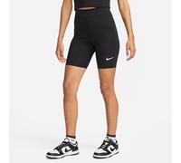 Leggings NIKE SPORTSWEAR "W NSW NK CLSC HR 8IN SHORT", Damen, Gr. L, N-Gr, schwarz (schwarz, sail), Obermaterial: 47% Baumwolle, 41% Polyester, 12% Elasthan, Hosen Leggings (72147409-L) schwarz, sail