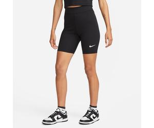 Leggings NIKE SPORTSWEAR "W NSW NK CLSC HR 8IN SHORT", Damen, Gr. XL, N-Gr, schwarz (schwarz, sail), Obermaterial: 47% Baumwolle, 41% Polyester, 12% Elasthan, Hosen Leggings (72147409-XL) schwarz, sai