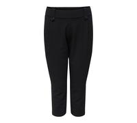 Leggings ONLY CARMAKOMA "CARSANIA BUTTON CAPRI JRS PNT NOOS", Damen, Gr. M, N-Gr, schwarz, Jersey, Obermaterial: 95% Polyester, 5% Elasthan, unifarben, regular fit lang, Hosen Leggings (27129318-M) sc
