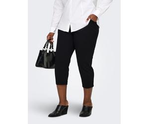 Leggings ONLY CARMAKOMA "CARSANIA BUTTON CAPRI JRS PNT NOOS", Damen, Gr. XL (54), N-Gr, schwarz, Jersey, Obermaterial: 95% Polyester, 5% Elasthan, unifarben, regular fit lang, Hosen Leggings (27129318