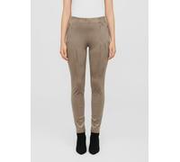 Leggings ONLY "ONLANGALI LIFE ZIP FAUX S LEGGING CC PNT", Damen, Gr. XS (34), Länge 32, braun (walnut), Obermaterial: 90% Polyester, 10% Elasthan, unifarben, skinny fit, Hosen Leggings (56796315-XS)