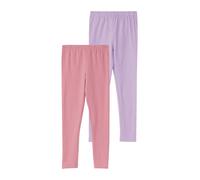 Leggings S.OLIVER JUNIOR, Mädchen, Gr. 104, N-Gr, lila, pink, Jersey, Obermaterial: 95% Baumwolle, 5% Elasthan, unifarben, körpernah lang, Hosen Leggings, 2er Pack / für Girls / mit Stretch (66047938-