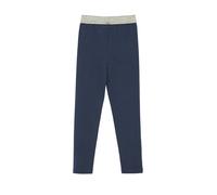 Leggings S.OLIVER JUNIOR, Mädchen, Gr. 128, N-Gr, dunkelblau, Web, Obermaterial: 95% Baumwolle, 5% Elasthan, unifarben, eng lang, Hosen Leggings, mit Glitzer-Gummizug / Stretch - für Girls (64032619-1