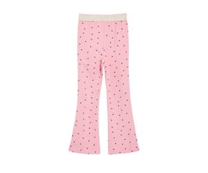 Leggings S.OLIVER JUNIOR, Mädchen, Gr. 128, N-Gr, rosa (schwarz rose aop), Web, Obermaterial: 95% Baumwolle, 5% Elasthan, bedruckt, gepunktet, körpernah lang, Hosen Leggings, Sommer-Leggins mit Punkte