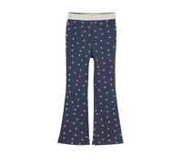 Leggings S.OLIVER JUNIOR, Mädchen, Gr. 134, N-Gr, blau (dunkelblau aop), Web, Obermaterial: 95% Baumwolle, 5% Elasthan, bedruckt, gepunktet, körpernah lang, Hosen Leggings, Sommer-Leggins mit Punkten 