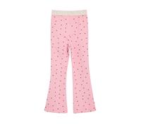 Leggings S.OLIVER JUNIOR, Mädchen, Gr. 140, N-Gr, rosa (schwarz rose aop), Web, Obermaterial: 95% Baumwolle, 5% Elasthan, bedruckt, gepunktet, körpernah lang, Hosen Leggings, Sommer-Leggins mit Punkte