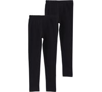 Leggings S.OLIVER JUNIOR, Mädchen, Gr. 140, N-Gr, schwarz, Jersey, Obermaterial: 95% Baumwolle, 5% Elasthan, unifarben, körpernah lang, Hosen Leggings, 2er Pack / für Girls / mit Stretch (56481910-140