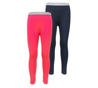 Leggings SALT AND PEPPER "Pre Spring", Mädchen, Gr. 110, EURO-Größen, blau (blau, pink), 95% Baumwolle, 5% Elasthan, unifarben, lang, Hosen Leggings, mit Glitzerbündchen (59909403-110) blau, pink