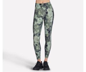 Leggings SKECHERS "GOFLEX RIB INBLOOM FL HW LEGGING", Damen, Gr. M, N-Gr, grau, Obermaterial: 80% Nylon, 20% Polyester, Hosen Leggings (84678029-M) grau
