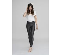 KAFFE Ada Coated Jeggings Damen Coated Leggings Slim Fit High Waist Kunstleder Hose Leder Look Black deep 40