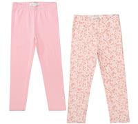 Leggings STACCATO, Mädchen, Gr. 104/110, N-Gr, apricot aop, deep rose, Single Jersey, Obermaterial: 95% Baumwolle, 5% Elasthan, bedruckt, unifarben, körpernah lang, Hosen Leggings, 2er Pack für Girls,