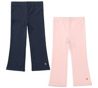Leggings STACCATO, Mädchen, Gr. 116/122, N-Gr, blush, night blau, Web, Obermaterial: 95% Baumwolle, 5% Elasthan, bedruckt, unifarben, normal lang, Hosen Leggings, 2er Pack, mit Herz-Print und ausgeste