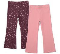 Leggings STACCATO, Mädchen, Gr. 128/134, N-Gr, rosa (schwarz berry, aop, schwarz peach), Web;Feinripp, Obermaterial: 95% Baumwolle, 5% Elasthan, bedruckt, unifarben, bequem lang, Hosen Leggings, 2er P