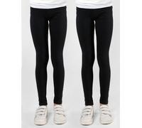Leggings STACCATO, Mädchen, Gr. 152, Normalgrößen, schwarz, Oberstoff: 95% Baumwolle, 5% Elasthan., unifarben, Basic, normal, Hosen Leggings, Doppelpack (12661248-152) schwarz