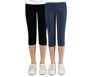 Leggings STACCATO, Mädchen, Gr. 92/98, Normalgrößen, bunt, Oberstoff: 95% Baumwolle, 5% Elasthan., unifarben, Basic, normal, Hosen Leggings, Doppelpack (93711558-92) bunt