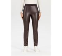 Leggings STEHMANN, Damen, Gr. 34, N-Gr, braun (braun stone, 2128), Obermaterial: 95% Polyester, 5% Elasthan. Obermaterial 2: 68% Viskose, 27% Polyamid, 5% Elasthan, unifarben, regular fit knöchellang,