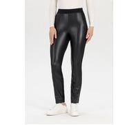 Leggings STEHMANN, Damen, Gr. 44, N-Gr, schwarz (schwarz, 900), Obermaterial: 95% Polyester, 5% Elasthan. Obermaterial 2: 68% Viskose, 27% Polyamid, 5% Elasthan, unifarben, regular fit knöchellang, Ho