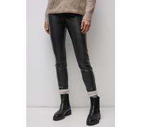 Leggings STREET ONE, Damen, Gr. 46, Länge 28, schwarzest braun, Stoff, 100% Polyester, unifarben, skinny fit normal, Hosen Leggings, mit Elastikbund (26262102-46) schwarzest braun
