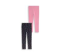 Leggings TOM TAILOR, Mädchen, Gr. 110, N-Gr, smooth rose, Web, Obermaterial: 95% Baumwolle, 5% Elasthan, unifarben mit Farbeinsätzen, körpernah lang, Hosen Leggings, 2er Pack unifarben und gepunktet,