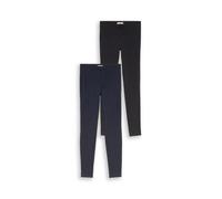 Leggings TOM TAILOR, Mädchen, Gr. 146, N-Gr, schwarz (heavy schwarz), Jersey, Obermaterial: 95% Baumwolle, 5% Elasthan, unifarben, körpernah lang, Hosen Leggings, 2er Pack Stretch-Leggins / für Kids (