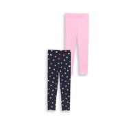 Leggings TOM TAILOR, Mädchen, Gr. 92/98, N-Gr, lovely pink, Web, Obermaterial: 95% Baumwolle, 5% Elasthan, unifarben mit Farbeinsätzen, körpernah lang, Hosen Leggings, 2er Pack unifarben und gepunktet