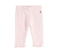 Leggings TOMMY HILFIGER "ESSENTIAL POINTELLE LEGGING", Mädchen, Gr. 86, N-Gr, rosa (precious pink), Strick, Obermaterial: 100% Baumwolle, unifarben, körpernah lang, Hosen Leggings, mit süßem Muster (9