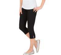Leggings TRIGEMA "TRIGEMA Leggings 7/8 mit Kristallsteinen", Damen, Gr. S, Normalgrößen, schwarz, Feinripp, 95% Baumwolle, 5% Elastan, Basic, Hosen Leggings (067403-S) schwarz