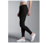 Leggings TRIGEMA "TRIGEMA Leggings aus Baumwolle/Elastan", Damen, Gr. M, Normalgrößen, schwarz, Feinripp, 95% Baumwolle, 5% Elasthan, Basic, Hosen Leggings (849141-M) schwarz