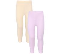 Leggings TUPTAM "Leggings Baby Mädchen Lange Leggings 2er Pack", Mädchen, Gr. 104, N-Gr, beige (creme beige, lavendel lila), Obermaterial: 95% Baumwolle CO. 5% Elasthan EL., Hosen Leggings (53037811-1