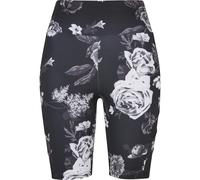 Urban Classics Ladies High Waist Tech Mesh AOP Cycle Shorts in Gr. S in Schwarz