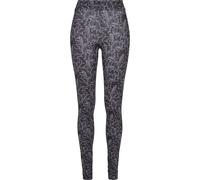 Leggings URBAN CLASSICS "Urban Classics Damen Ladies AOP Leggings", Damen, Gr. S, US-Größen, hibiscus schwarz, 94% Polyester, 6% Elasthan, unifarben, slim fit, Hosen Leggings (75275863-S) hibiscus sch