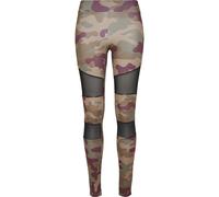 Leggings URBAN CLASSICS "Urban Classics Damen Ladies Camo Tech Mesh Leggings", Damen, Gr. XL, US-Größen, rotwood camo, 77% Polyester, 23% Elasthan, skinny fit, Hosen Leggings (20404205-XL) rotwood cam