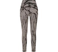 Leggings URBAN CLASSICS "Urban Classics Damen Ladies Cotton Tie Dye High Waist Leggings", Damen, Gr. 4XL, US-Größen, schwarz, asphalt, 95% Baumwolle, 5% Elasthan, slim fit, Hosen Leggings (37822210-4X