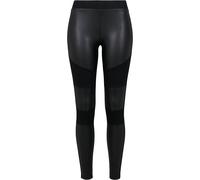 Urban Classics Damen Ladies Fake Leather Tech Yoga-Hose Leggings, Schwarz (Black 00007), W(Herstellergröße: M)