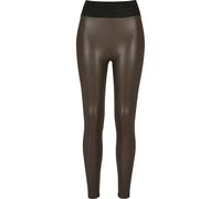 Urban Classics Ladies Faux Leather High Waist Leggings in Gr. 5XL in Braun