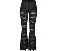 Leggings URBAN CLASSICS "Urban Classics Damen Ladies Flared Crochet Knit Leggings", Damen, Gr. XL, US-Größen, schwarz, 100% Polyacryl, unifarben, normal, Hosen Leggings (55143866-XL) schwarz