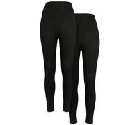 Urban Classics Damen TB2633A-Ladies High Waist Jersey 2-Pack Leggings, Black+Black, S