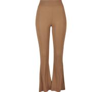 Leggings URBAN CLASSICS "Urban Classics Damen Ladies High Waist Rib Flared Leggings", Damen, Gr. 4XL, US-Größen, schwarztaupe, 95% Polyester, 5% Elasthan, unifarben, slim fit, Hosen Leggings (21916349